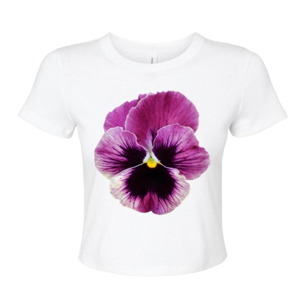 EN FLEURS JUMBO FLOWER BABY TEE — PANSY